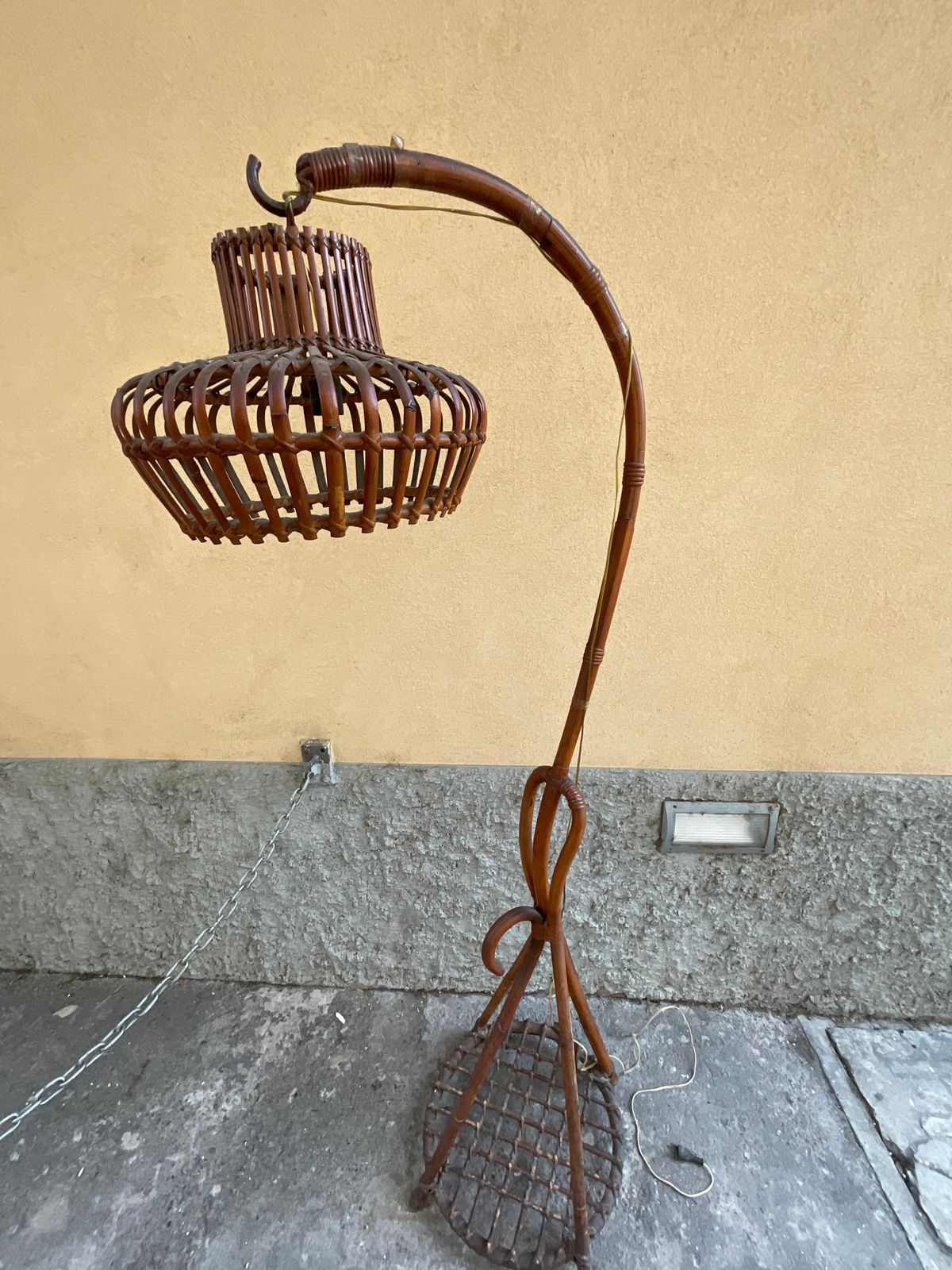 photo buy Bamboo And Wicker Lamp   Made In Italy   1960s