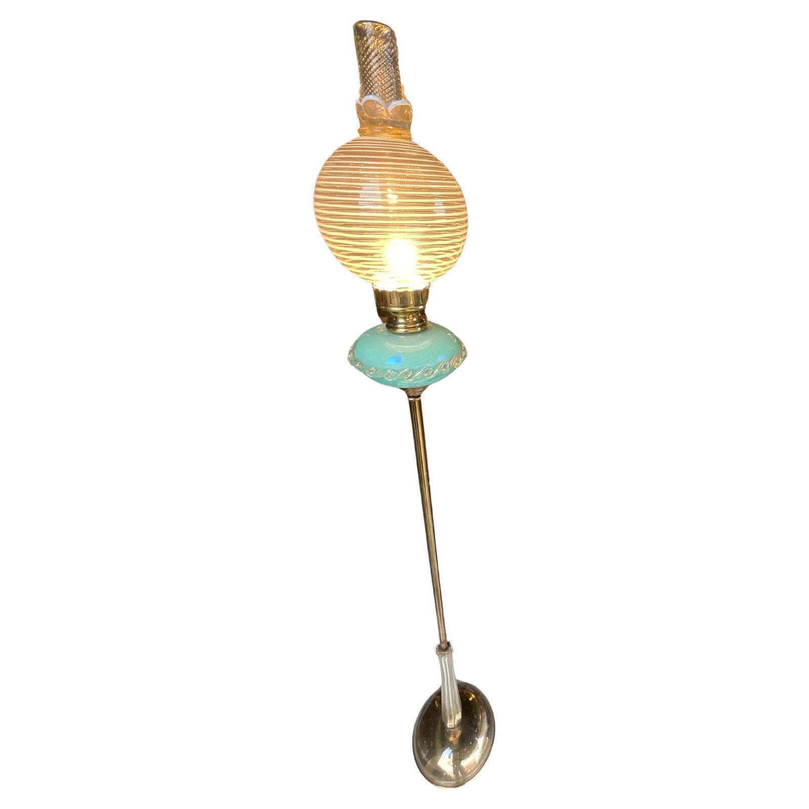 Seguso   Lampada Da Terra In Vetro Di Murano   Made In Italia   1960