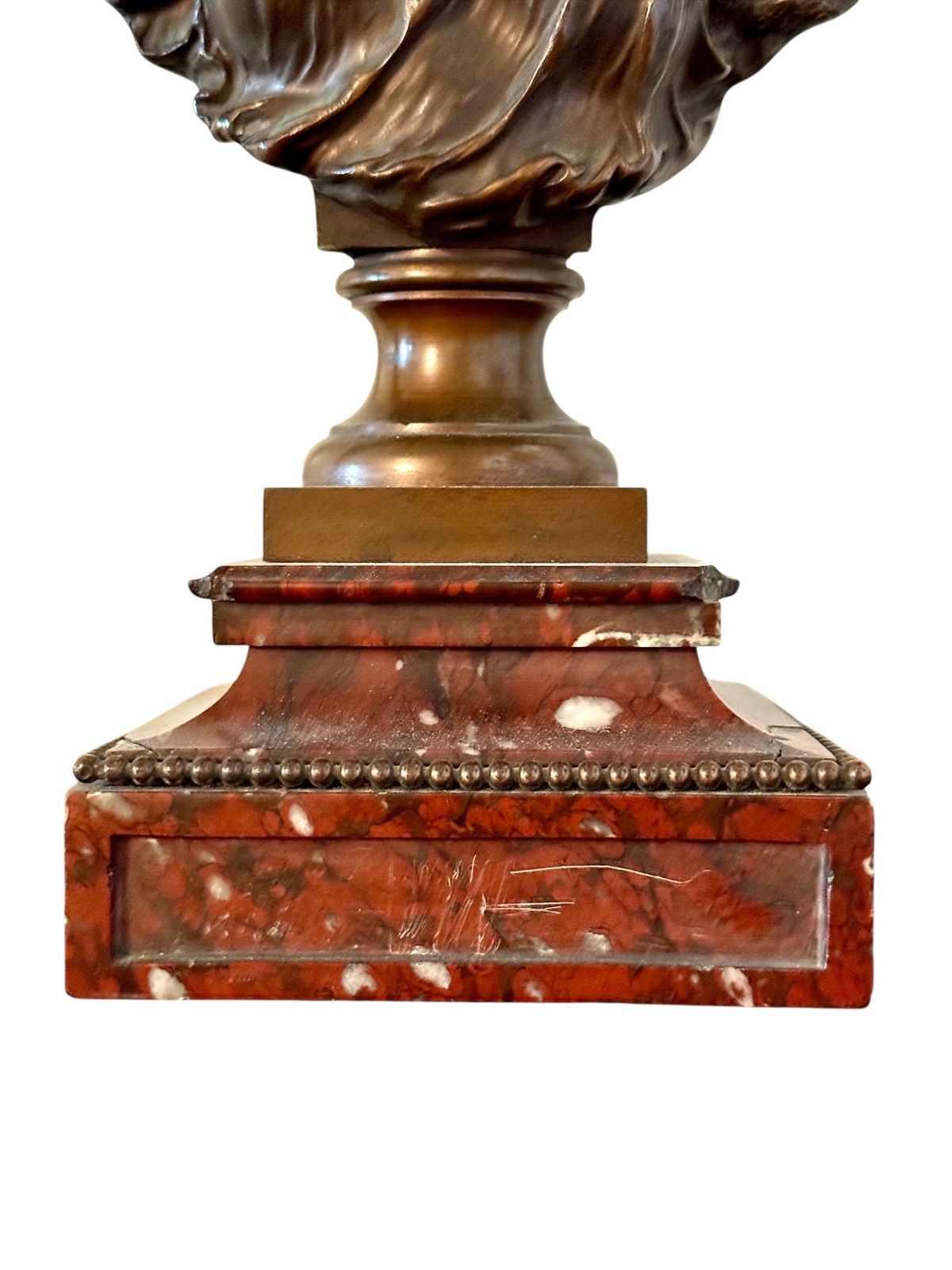 photo furniture 19th Century Bronze Bust By Mathurin Moreau On Griotte Marble Base