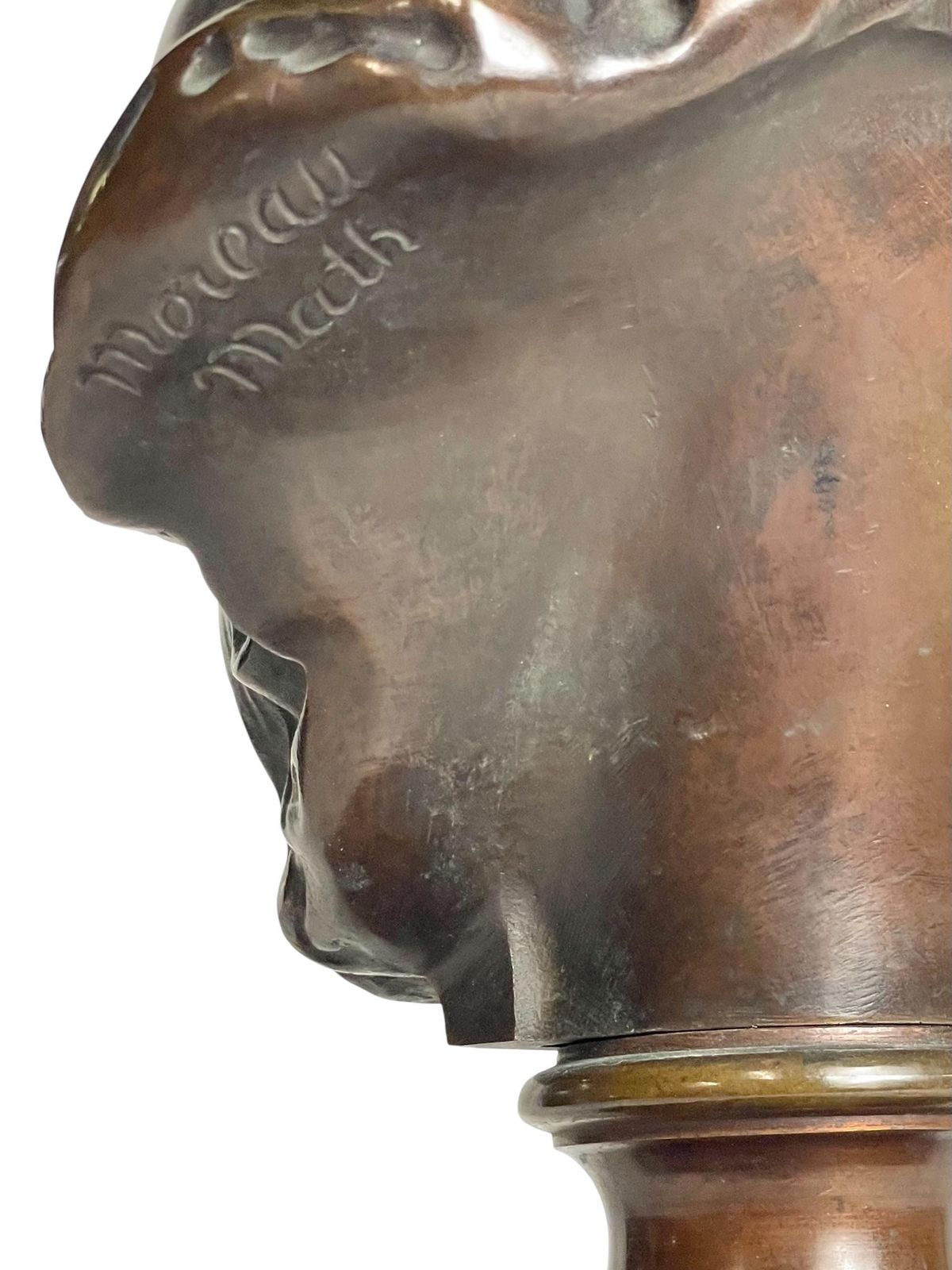 photo vinterior 19th Century Bronze Bust By Mathurin Moreau On Griotte Marble Base