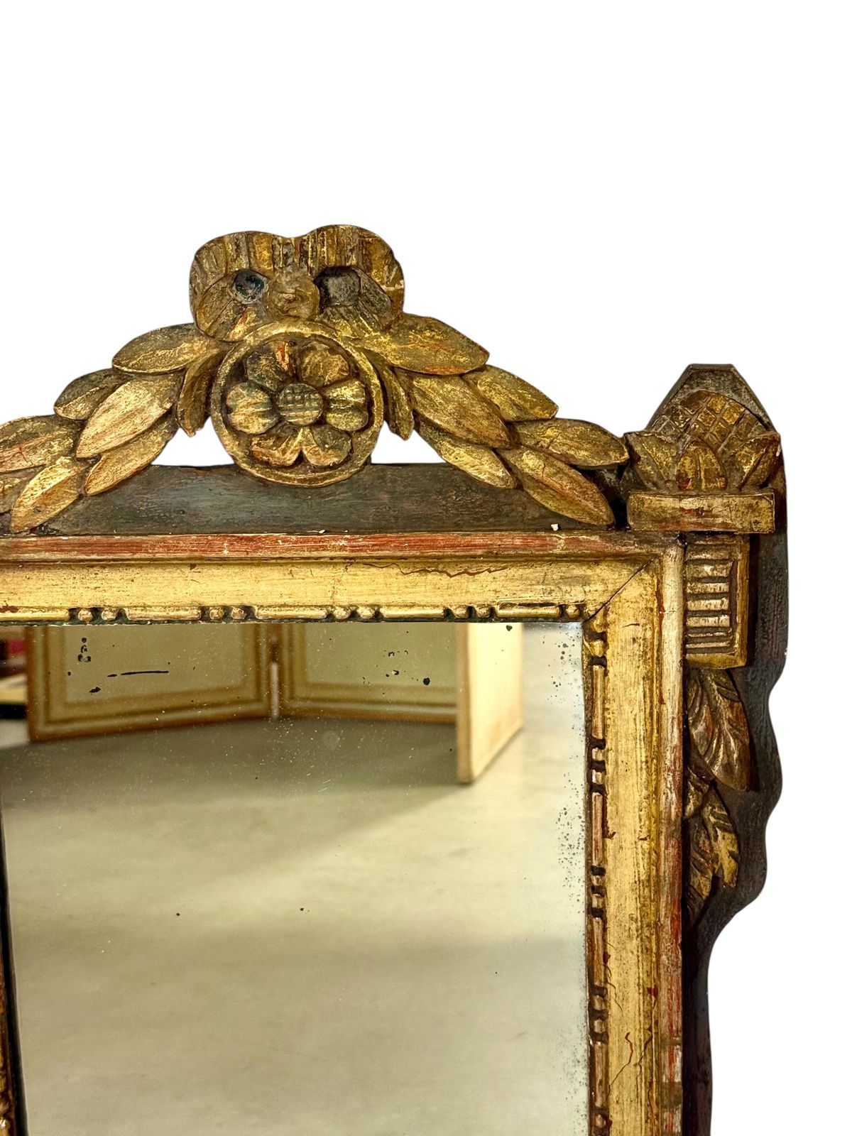 19th Century French Neoclassical Giltwood Wall Mirror With Crest photo buy