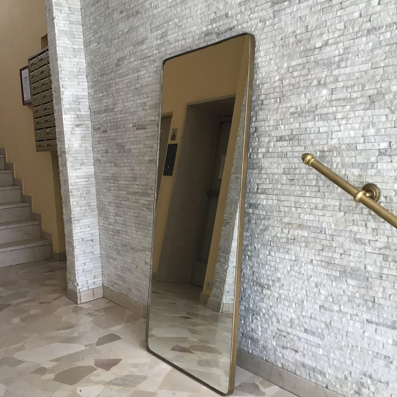 Fontana Arte Mirror Brass Wood Glass 1940 Italy photo Home Decor