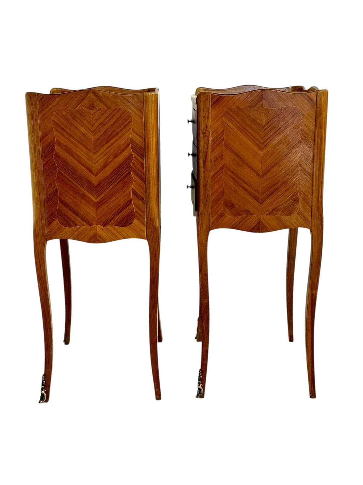 Pair Of Louis XV Style Nightstands With Faux Book Front, 19th Century photo for sale