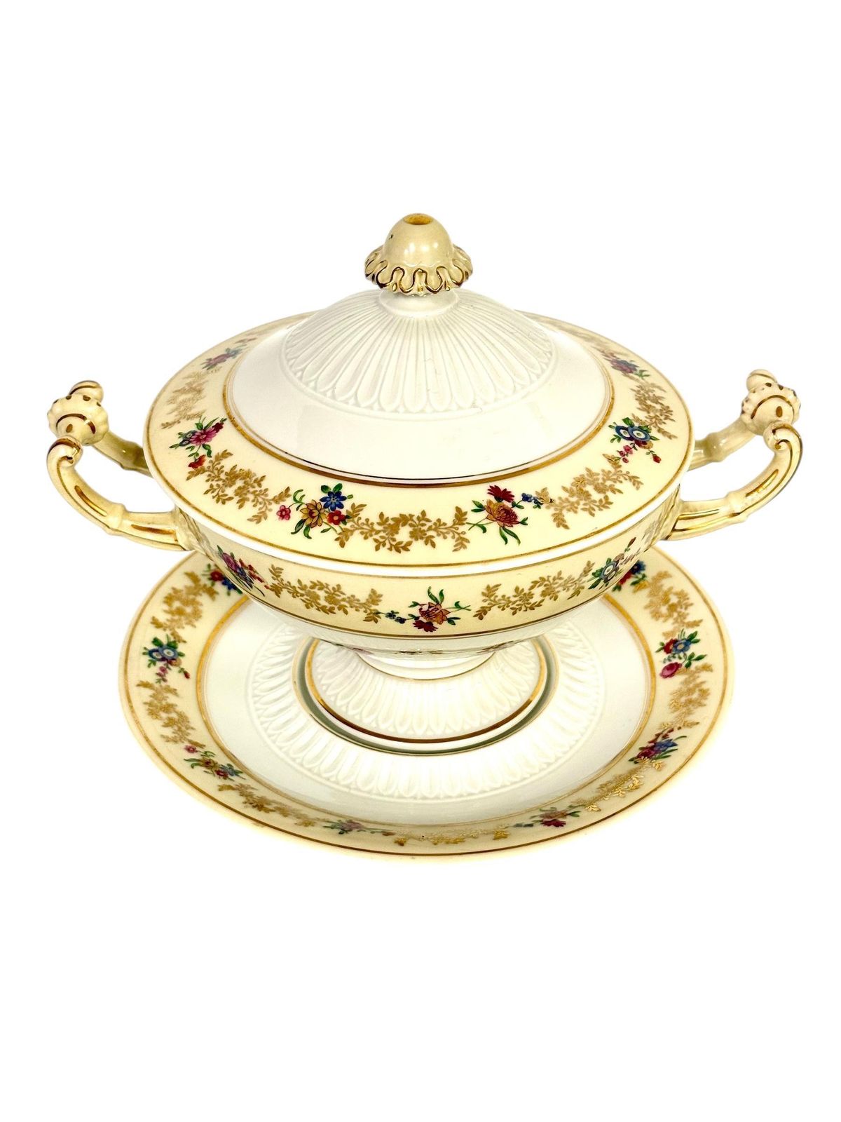 Antique French Limoges Bouillon Bowl By Raynaud & Cie, Swan Mark, C. 1895 photo furniture