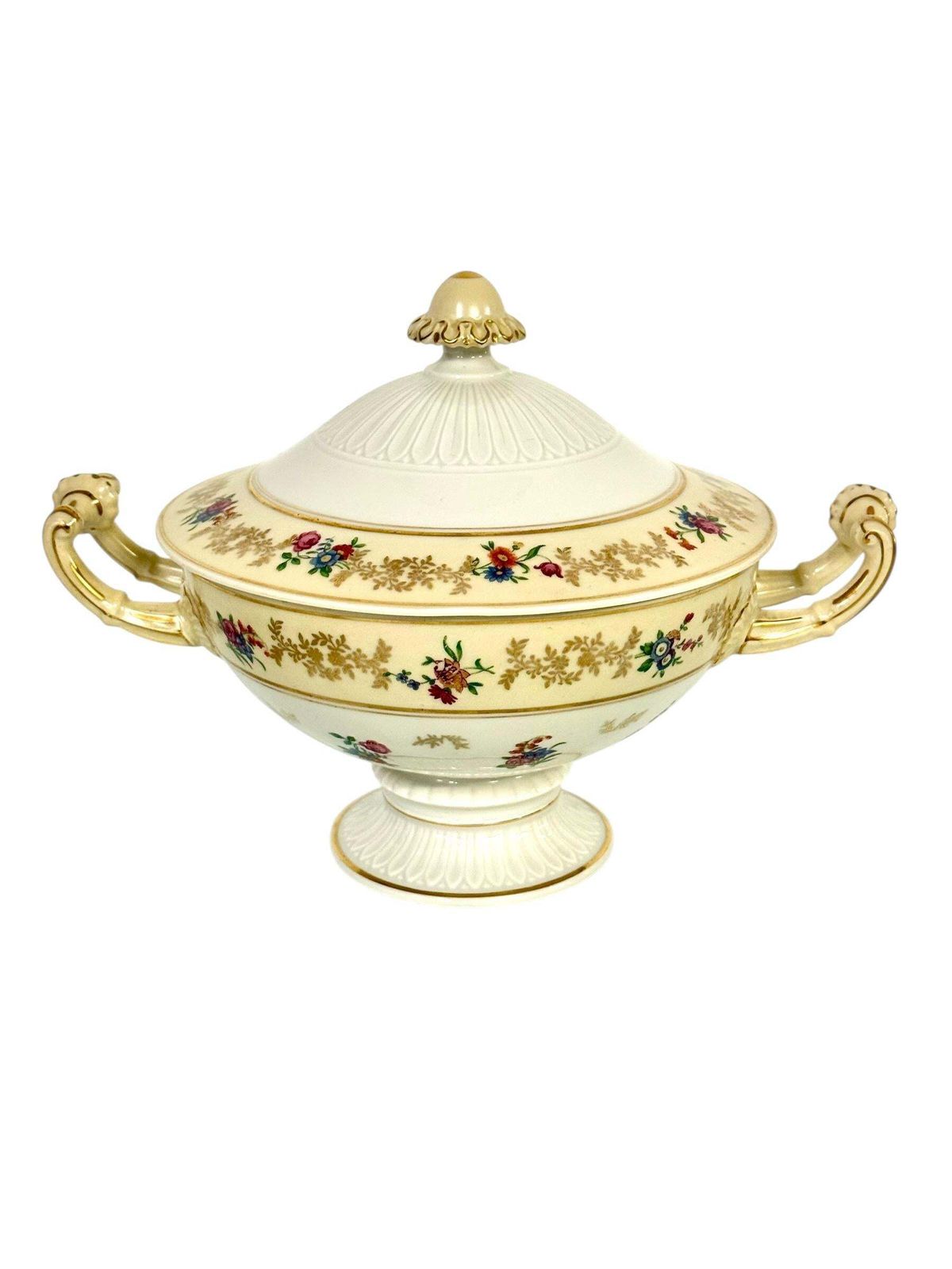 Antique French Limoges Bouillon Bowl By Raynaud & Cie, Swan Mark, C. 1895 photo vintage