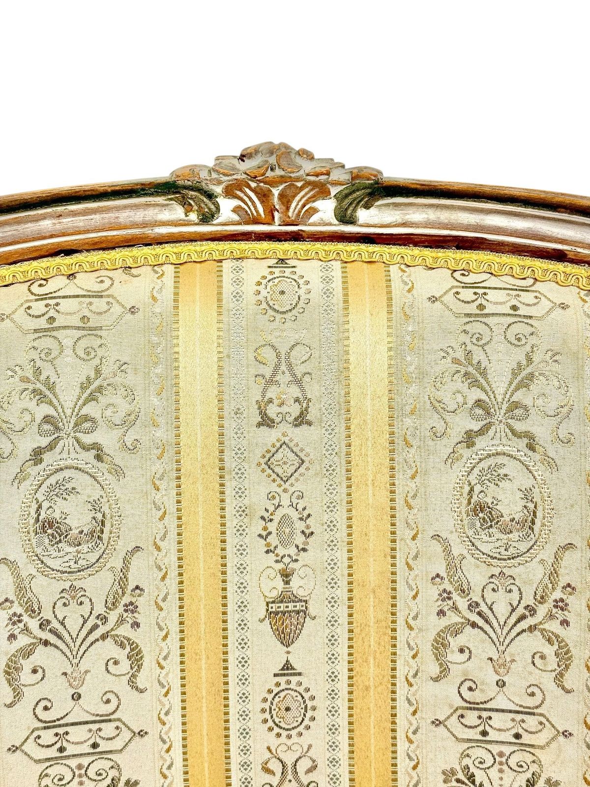 Pair Of 19th C. French Louis XVI Style Bergères With Silk Blend Satin Upholstery photo vintage