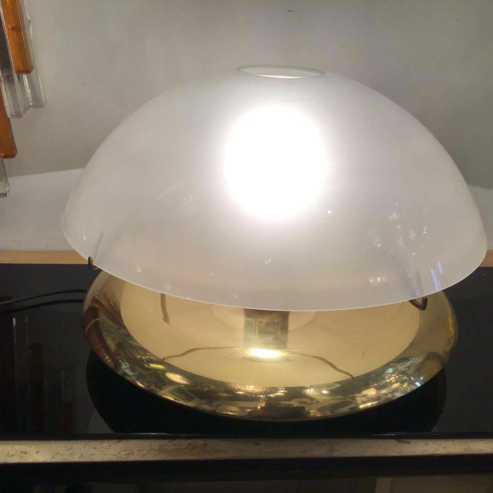 photo buy Ludovico Diaz De Santilana “ Medusa” Table Lamp Brass Glass 1960 Italy