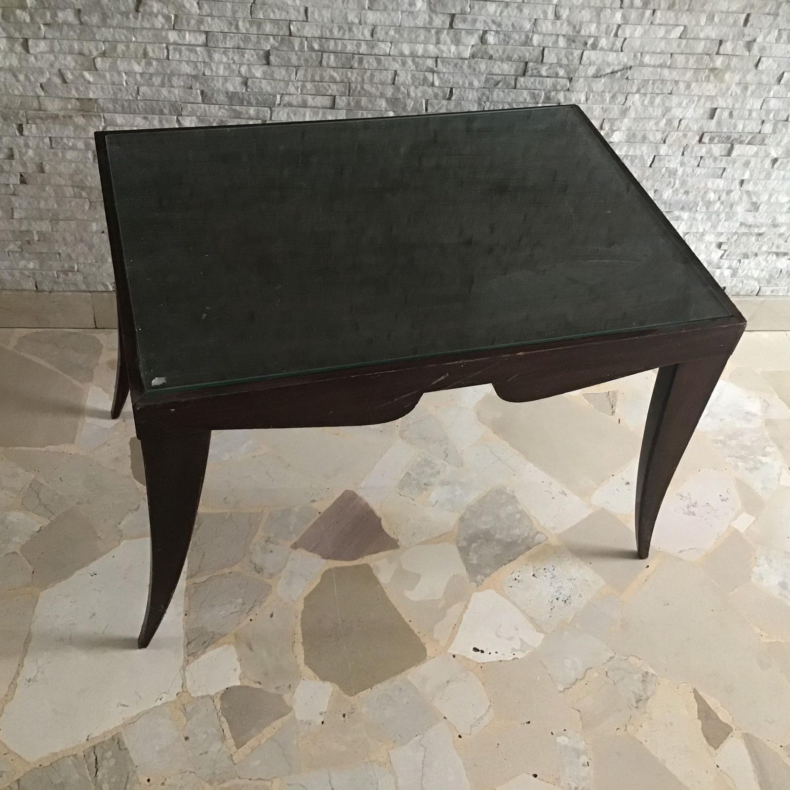 Osvaldo Borsani  Coffee ' Table. Wood Glass 1950 Italy photo Furniture