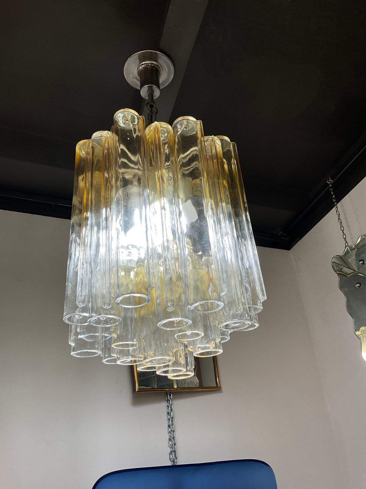 Venini   Ludovico Diaz De Santillana   Calze Model Chandelier   Murano 1970 photo for sale