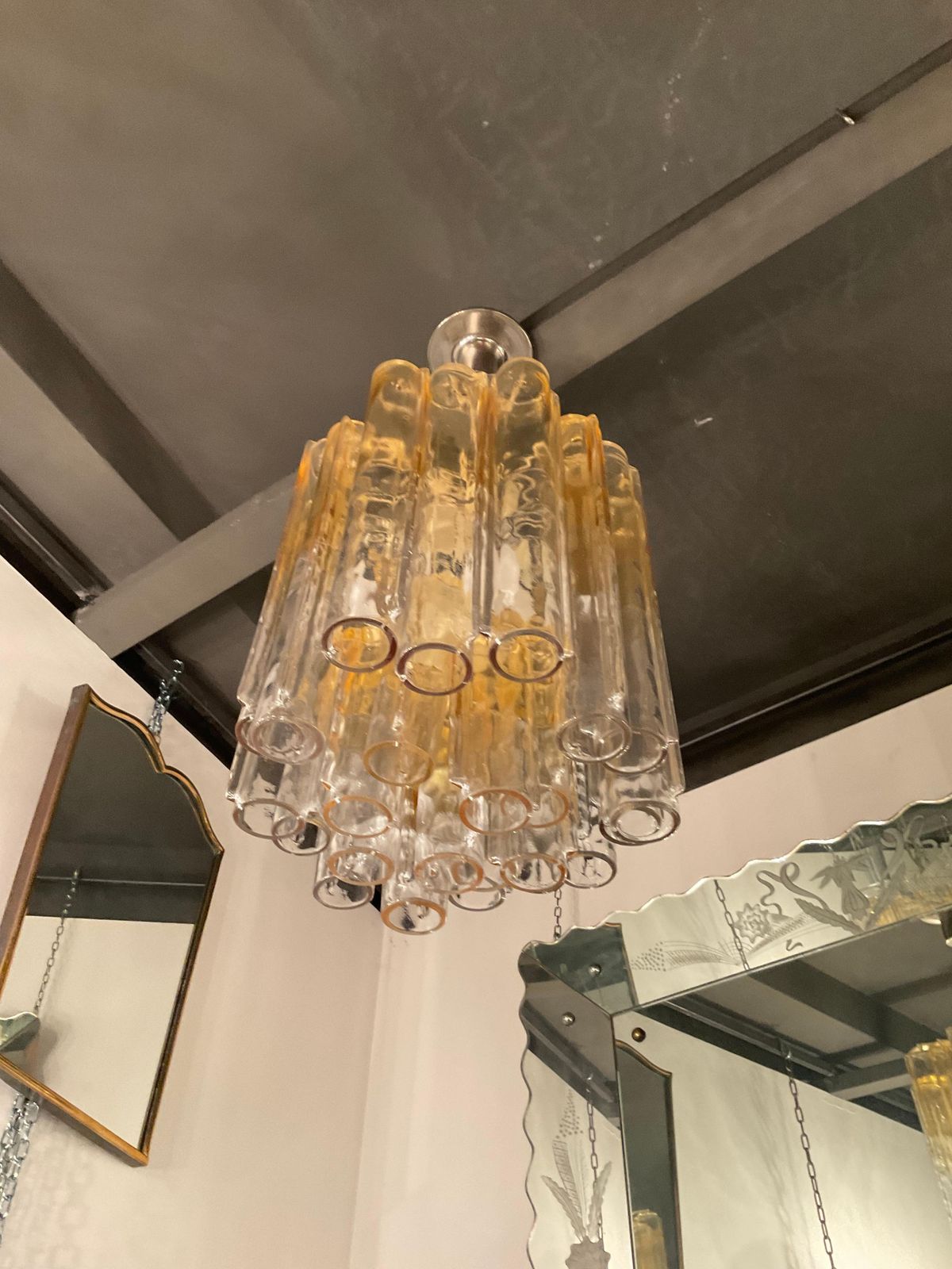 photo furniture Venini   Ludovico Diaz De Santillana   Calze Model Chandelier   Murano 1970