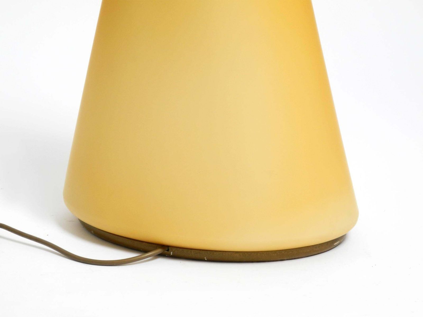 Large Original 90s Postmodern Floor Or Table Lamp Made Of Apricot Flashed Glass photo vintage