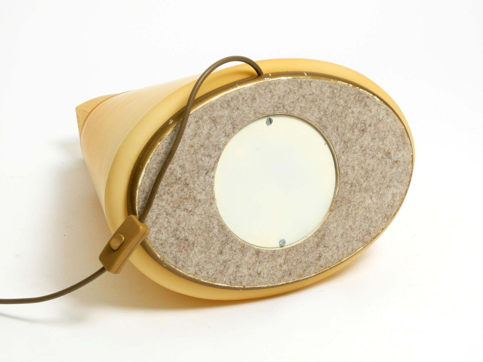 photo for sale Large Original 90s Postmodern Floor Or Table Lamp Made Of Apricot Flashed Glass