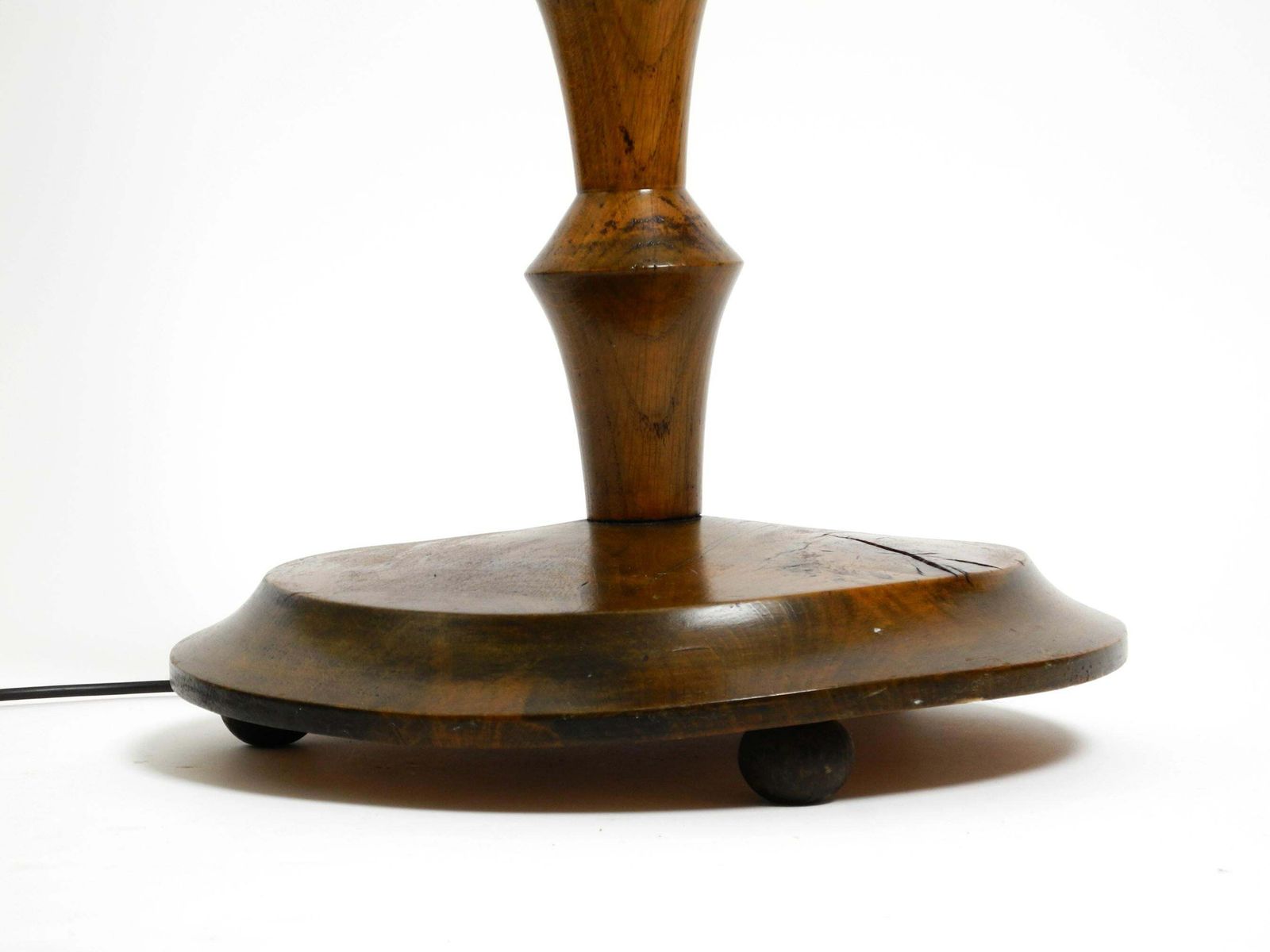 1594.0 Beautiful Large German 1930s Floor Lamp Made Of Dark Oak Wood Without Shade photo