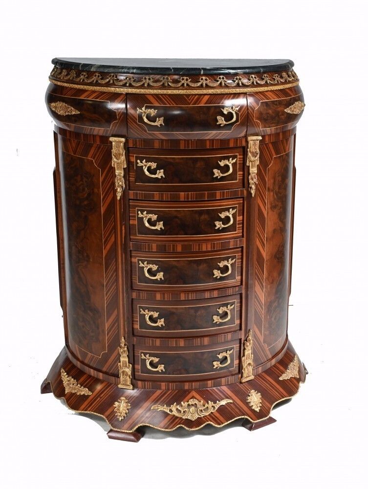 French Tall Boy Chest   Empire Demi Lune Commode photo for sale