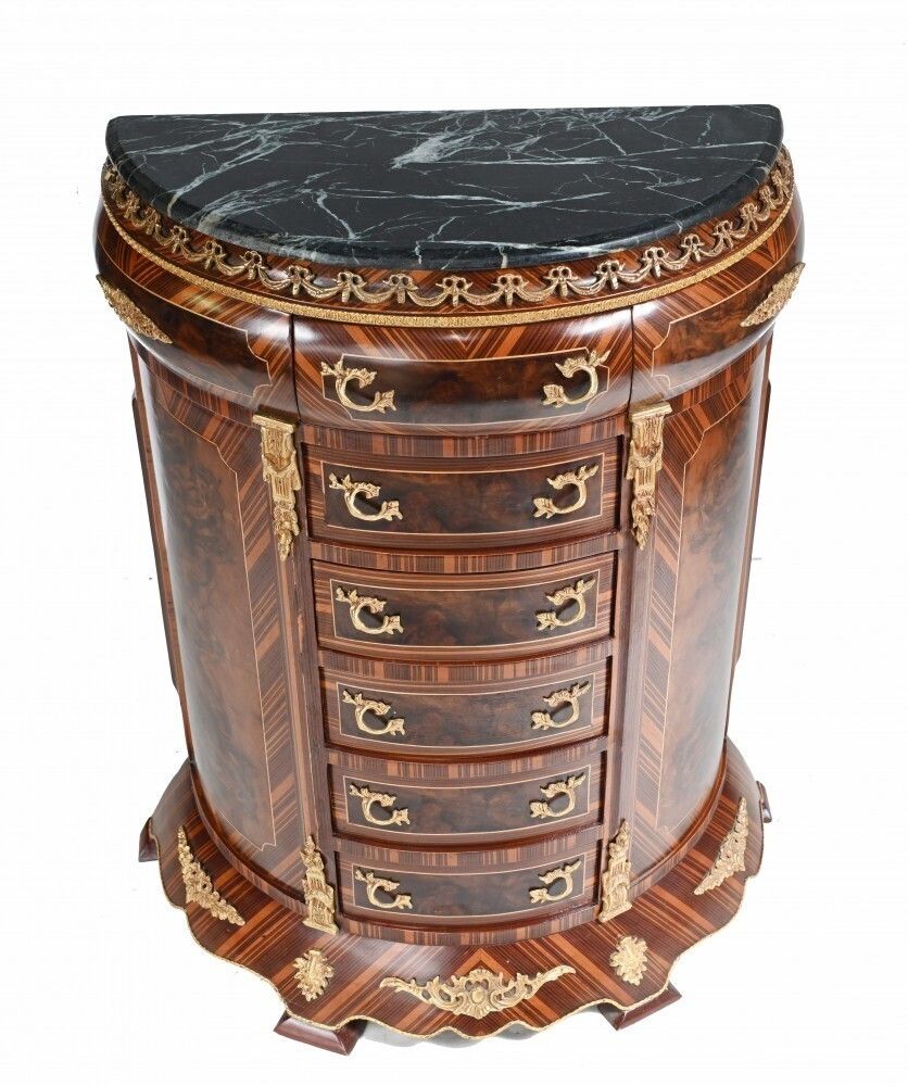 French Tall Boy Chest   Empire Demi Lune Commode photo Furniture