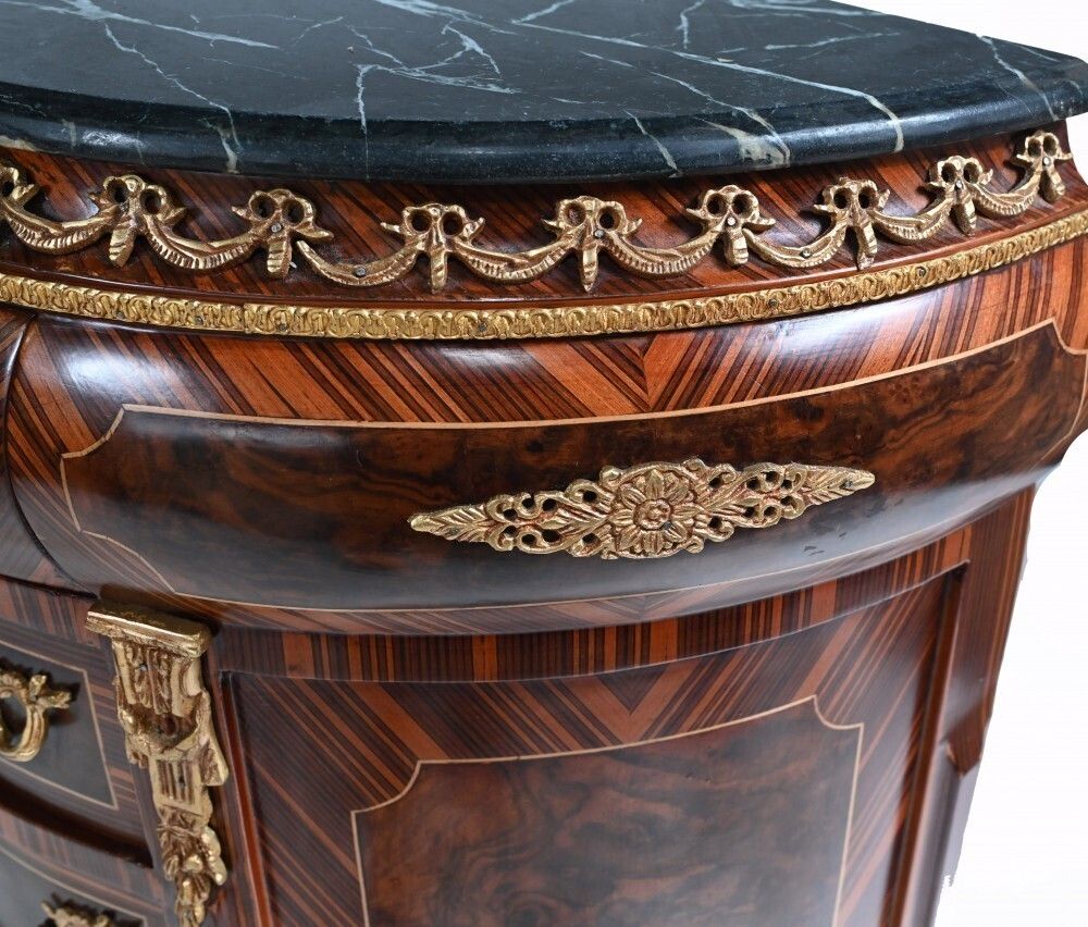 French Tall Boy Chest   Empire Demi Lune Commode photo buy
