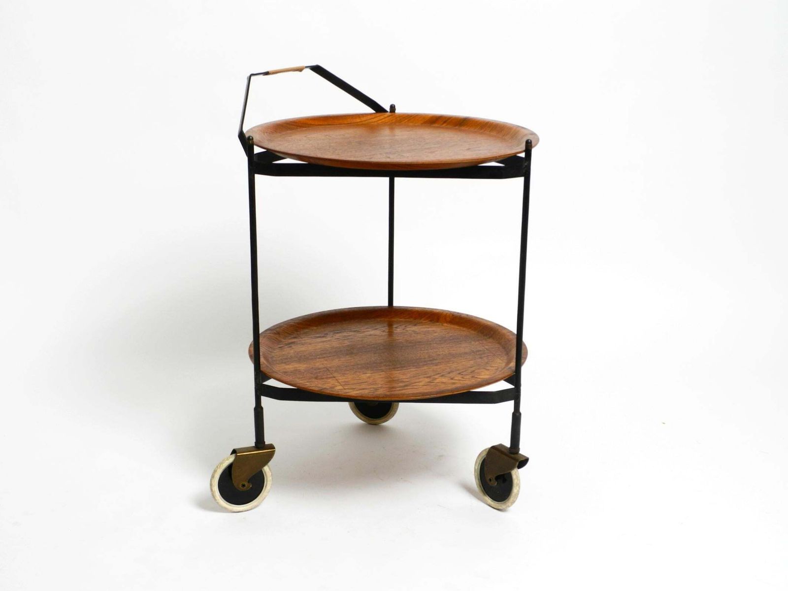 Beautiful Folding Mid Century Serving Trolley With Removable Teak Pagwood Trays photo 717.0