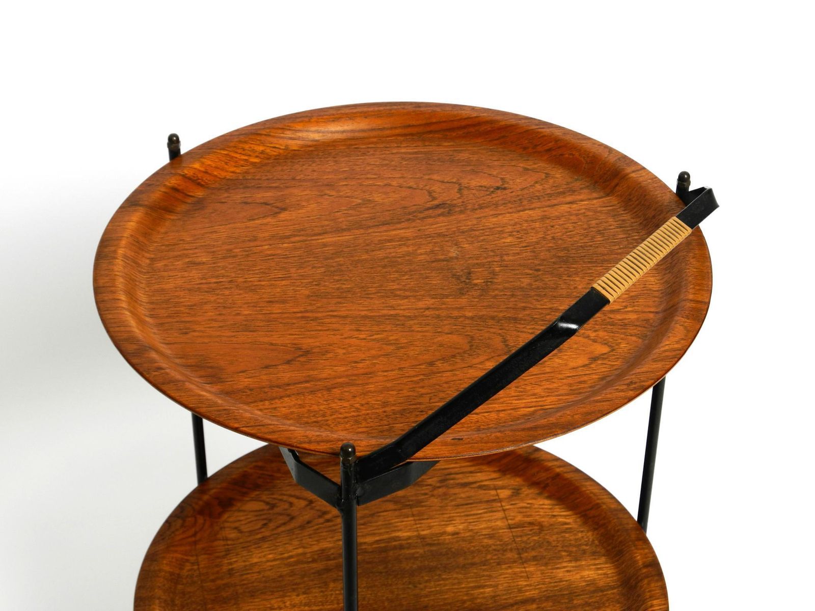 Beautiful Folding Mid Century Serving Trolley With Removable Teak Pagwood Trays photo vinterior