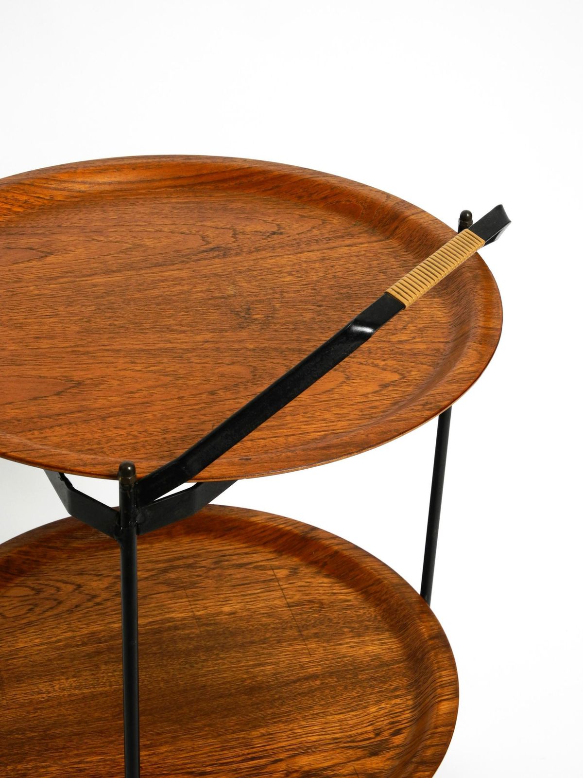 photo buy Beautiful Folding Mid Century Serving Trolley With Removable Teak Pagwood Trays