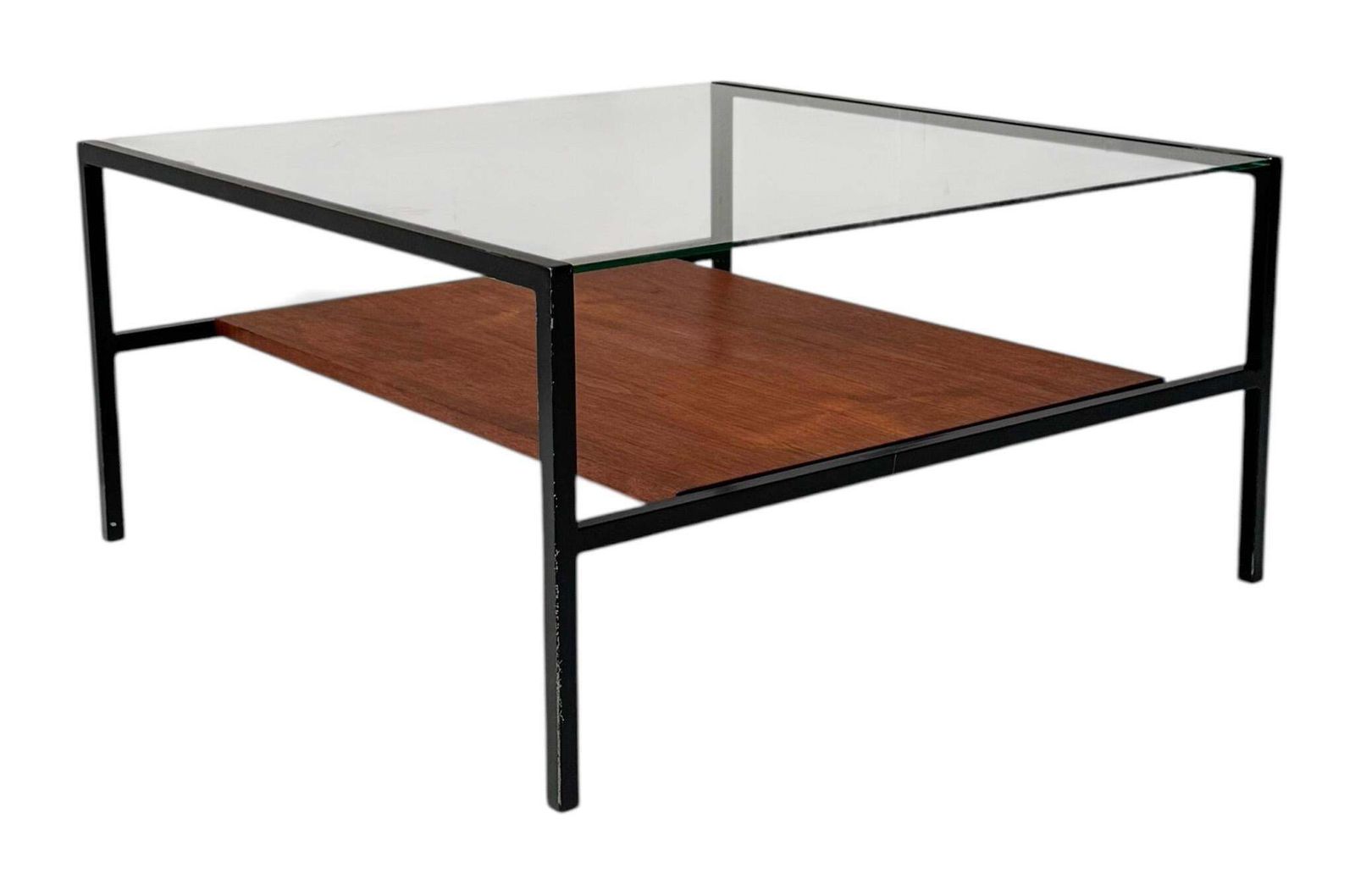 Mid Century Modern Coffee Table Cees Braakman Style With Glass Top, 1950s photo buy