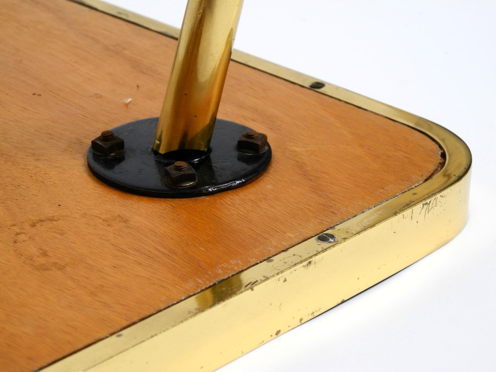 1195.0 Mid Century Brass Side Table With Mosaic Surface By Münchener Zierspiegel photo
