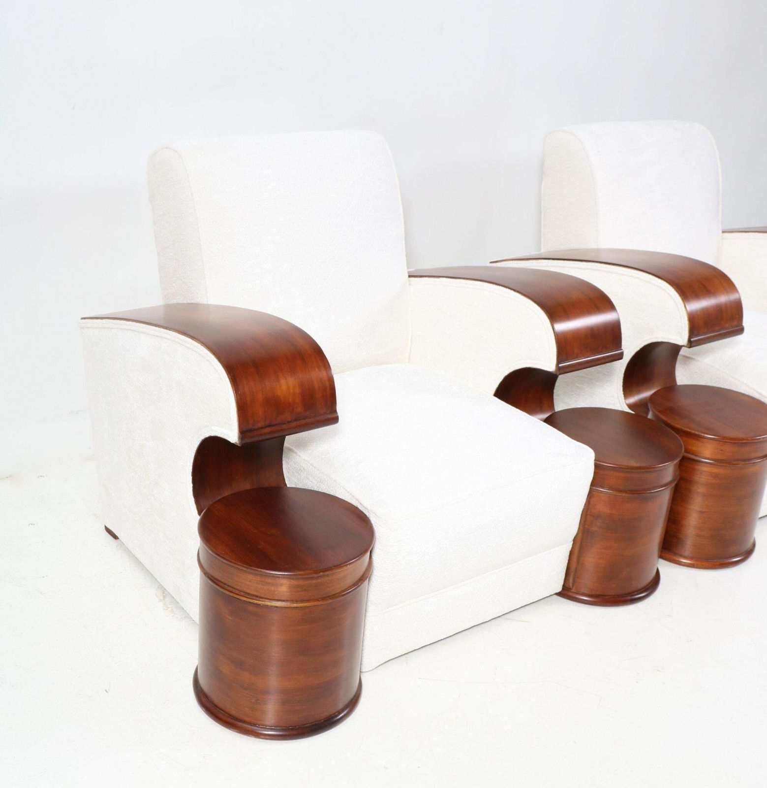 photo furniture Pair Of French Art Deco Lounge Chairs With Bouclé, 1930s