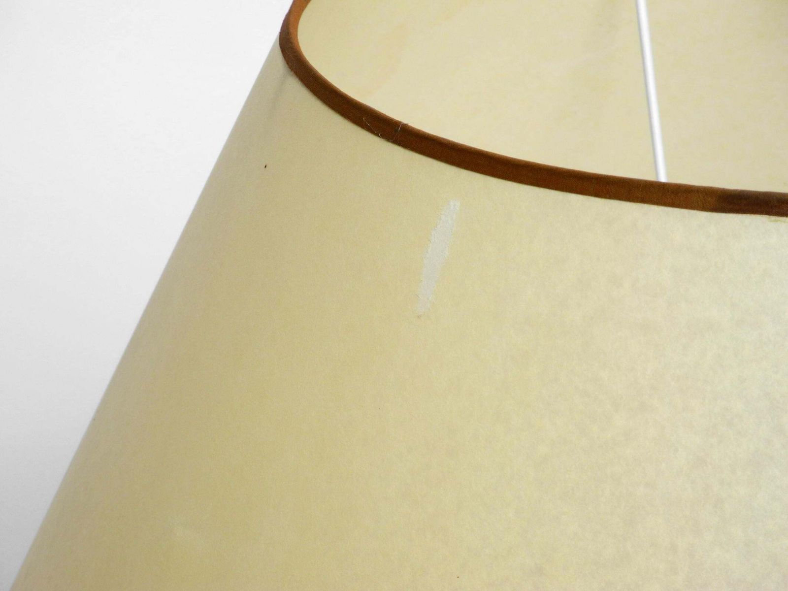 photo for sale Large Beautiful 1970s Italian Bamboo Table Lamp With Large Oiled Paper Shade