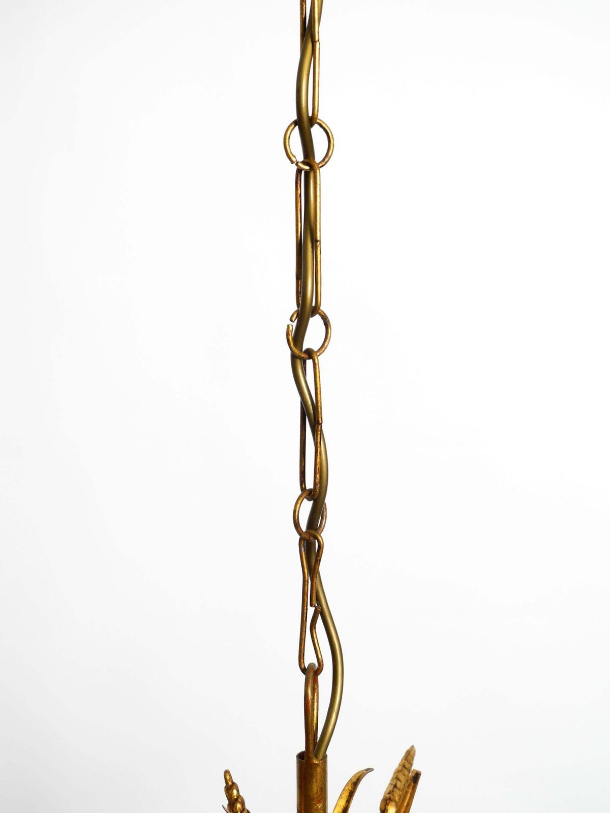 photo vintage Beautiful 1970s Gold Plated 5 Arm Tall Metal Chandelier By Hans Kögl