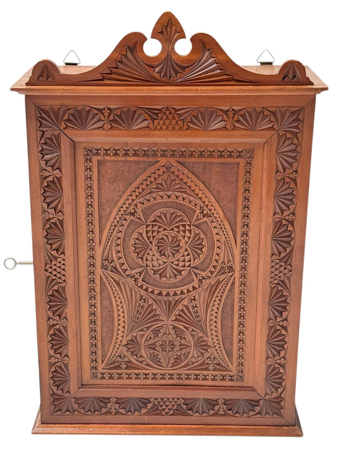 Art Nouveau Arts & Crafts Kerfschnitt Wall Cabinet, 1900s photo furniture