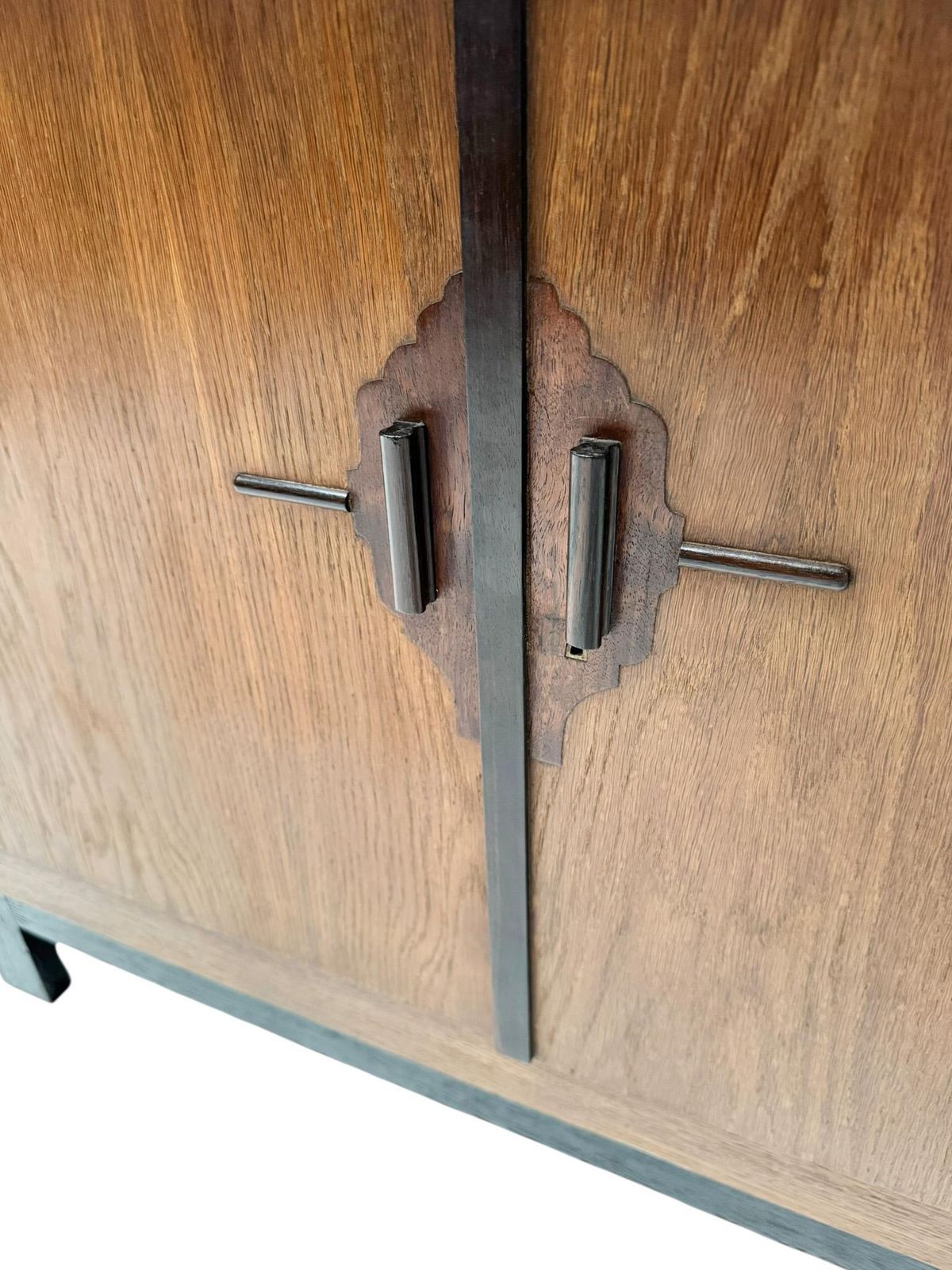 photo for sale Art Deco Modernist Sideboard Or Credenza With Black Lacquered Top, 1930s