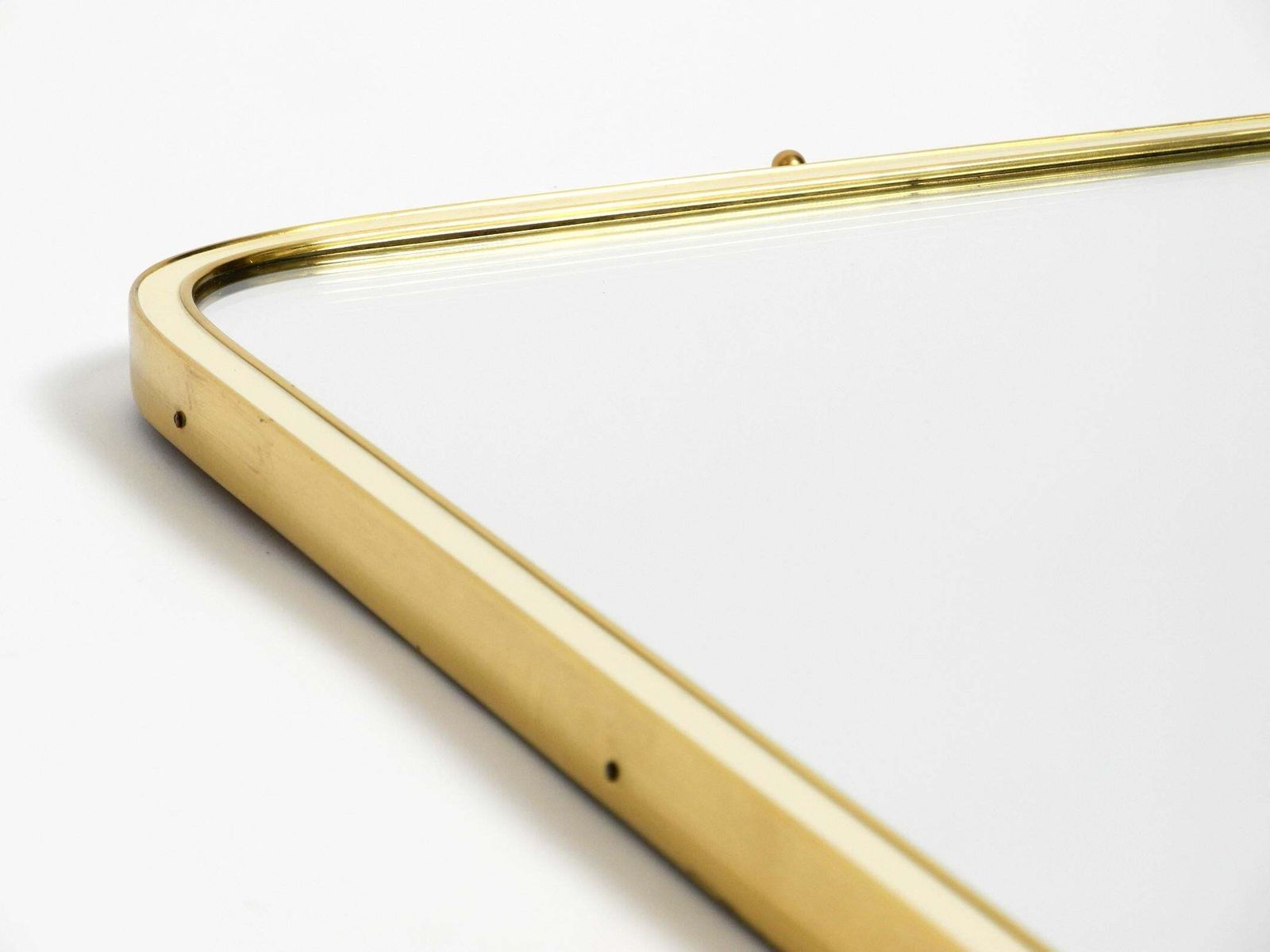 photo furniture Large Heavy Long Mid Century Brass Wall Mirror By Münchner Zierspiegel