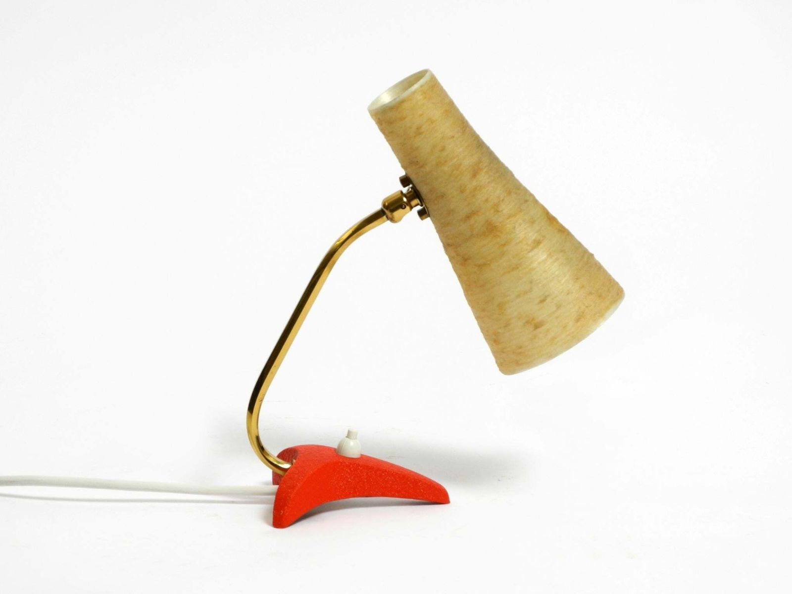 Small Mid Century Crow's Foot Table Lamp With Fiberglass Lampshade By Cosack photo furniture