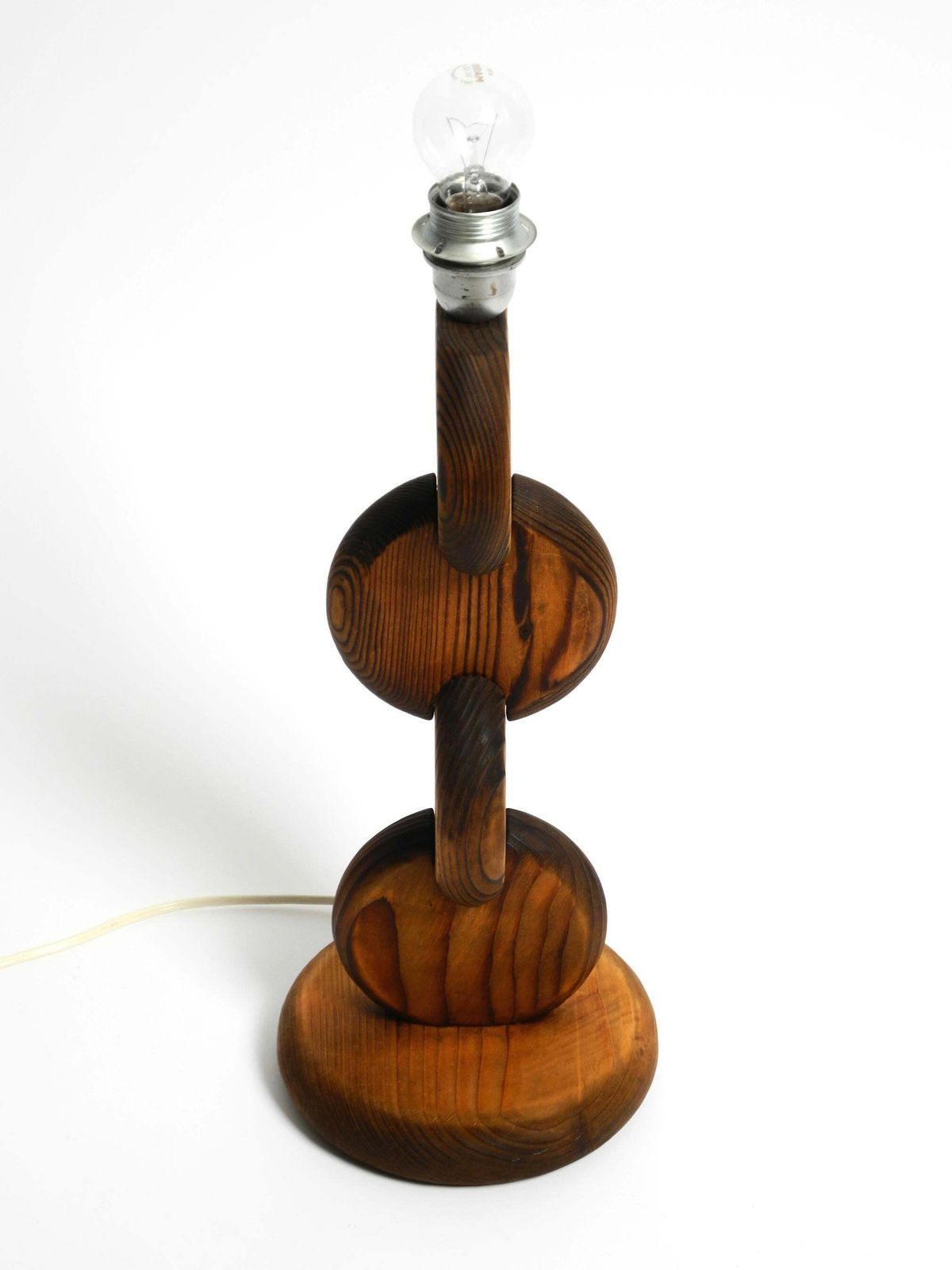1170.0 Large Rare Beautiful 1960s Table Lamp By Temde Made Of Pinewood photo