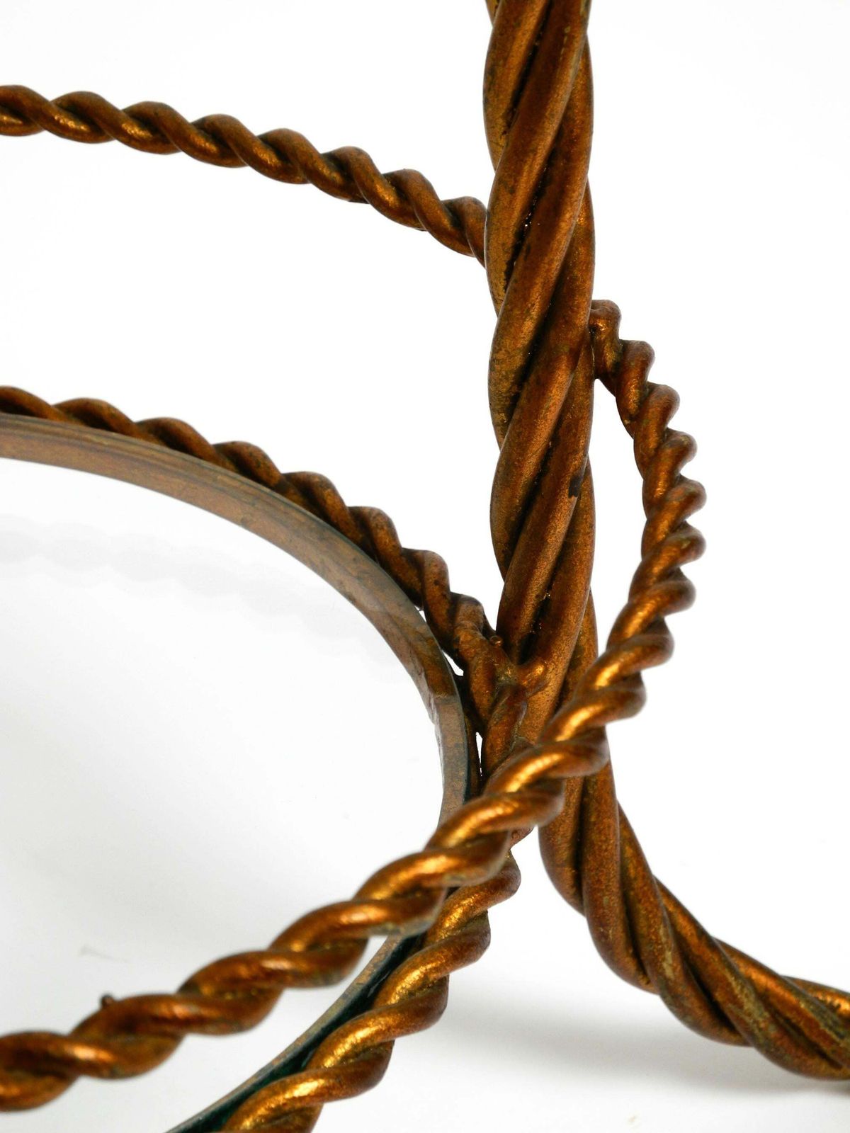 photo furniture Beautiful Italian 60s Regency Side Table In Gold Plated Metal By Li Puma Firenze