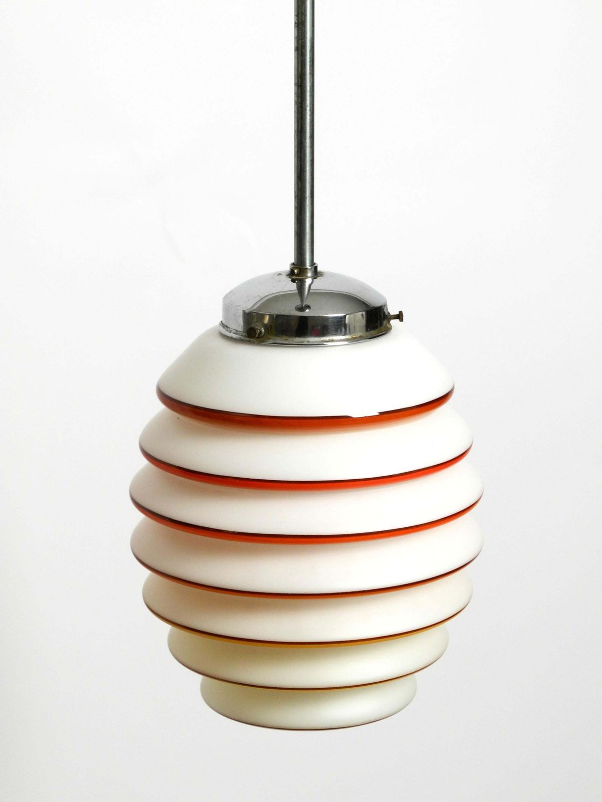 Beautiful Rare Original Glass Ceiling Lamp From The 1930s photo Lighting