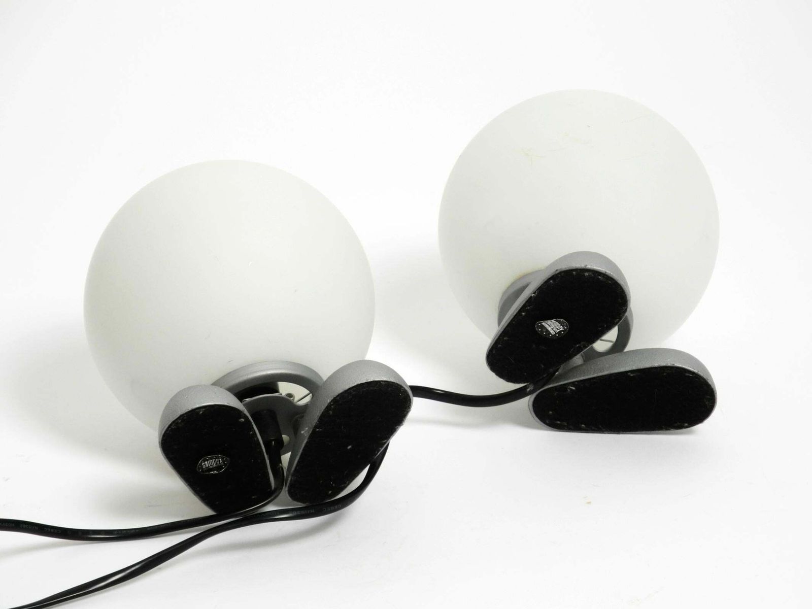 Pair Of 1990s Table Lamps With A Cast Aluminum Base With Feet Made By Sompex photo vintage