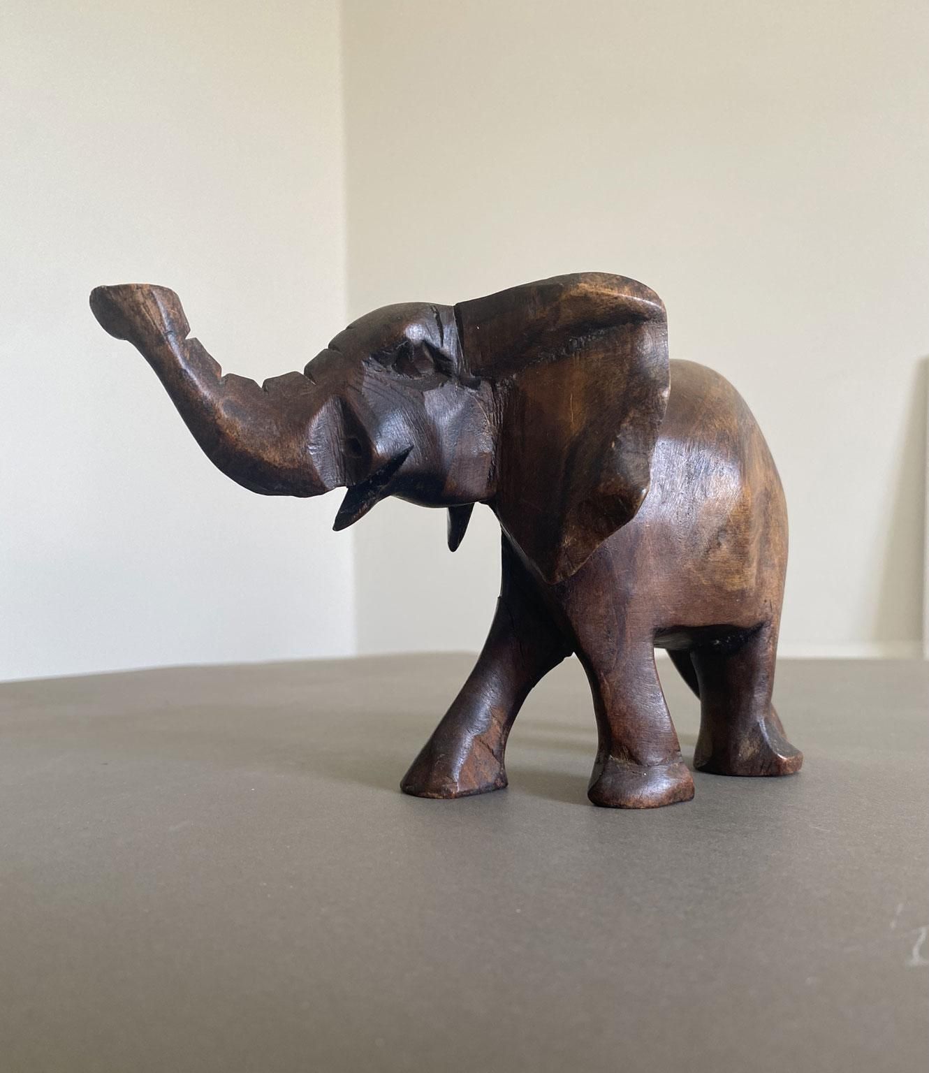 Italy Late 20th Century Carved Wooden Elephant photo 563.0