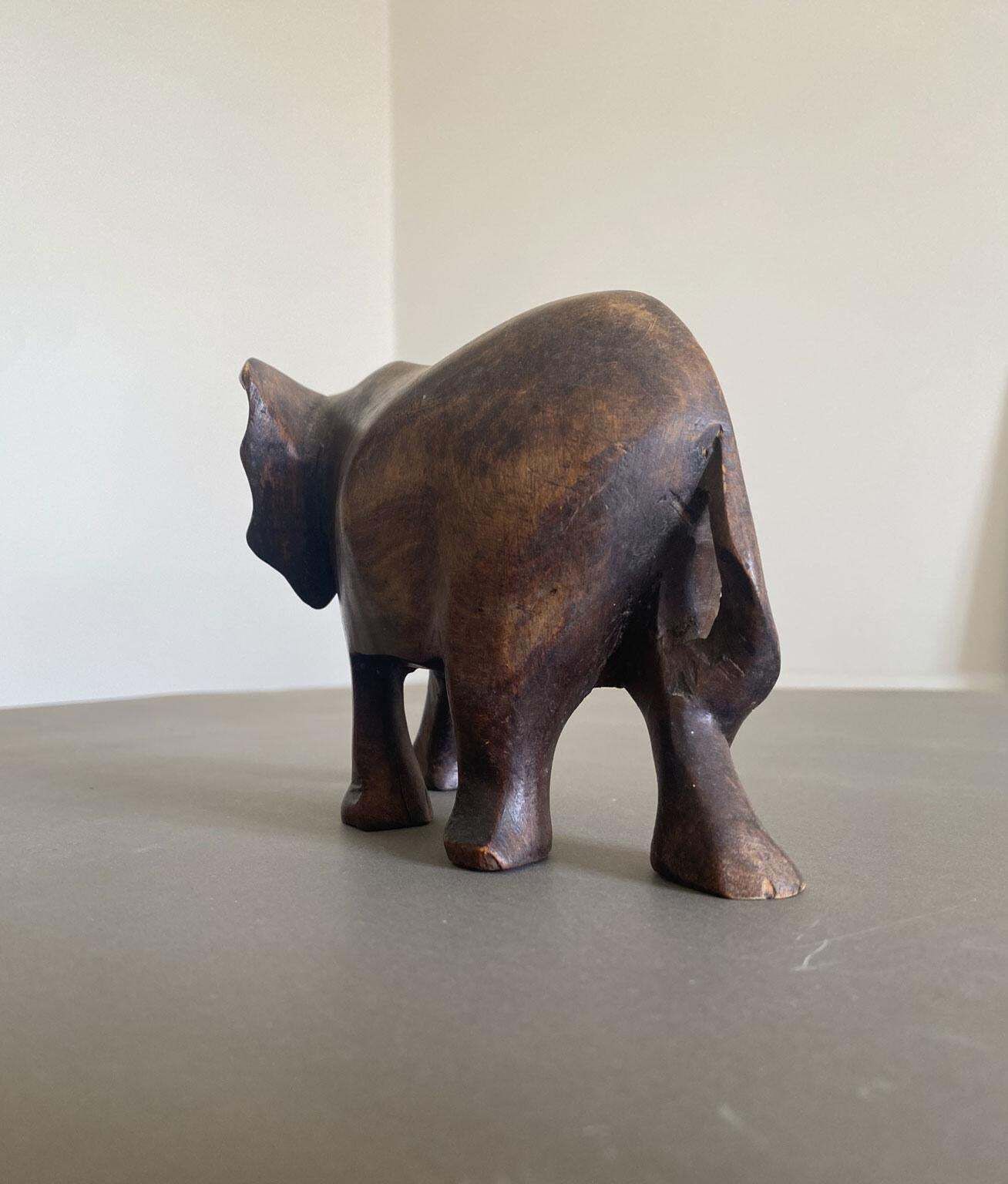 Italy Late 20th Century Carved Wooden Elephant photo buy