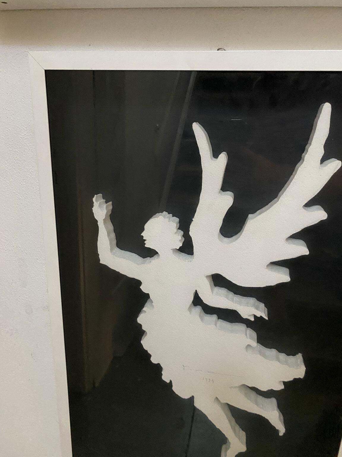 1975 Italy Post Modern Vanni Viviani Mix Media Artwork The White Angel photo Art
