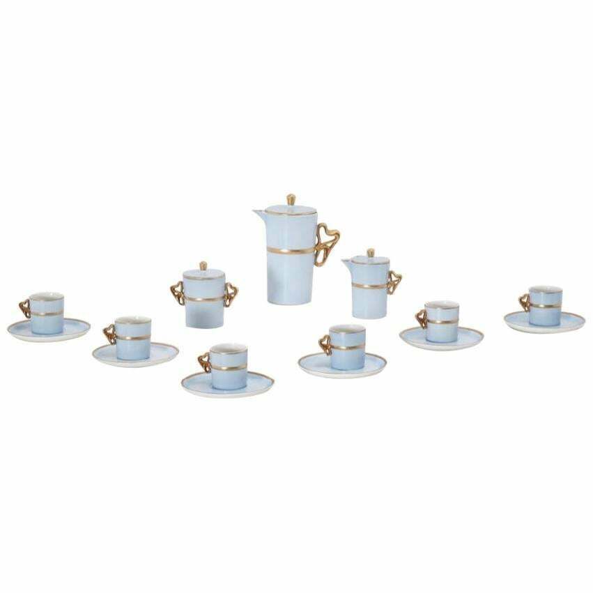 Antonia Campi Tea Service For Six In Porcelain And Gold Decorations By Laveno