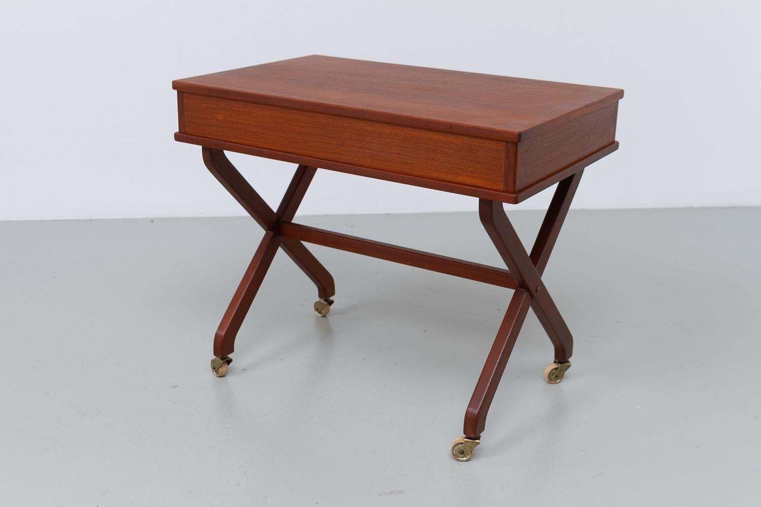 Furniture Danish Teak Side Table With Drawer, 1960s. photo