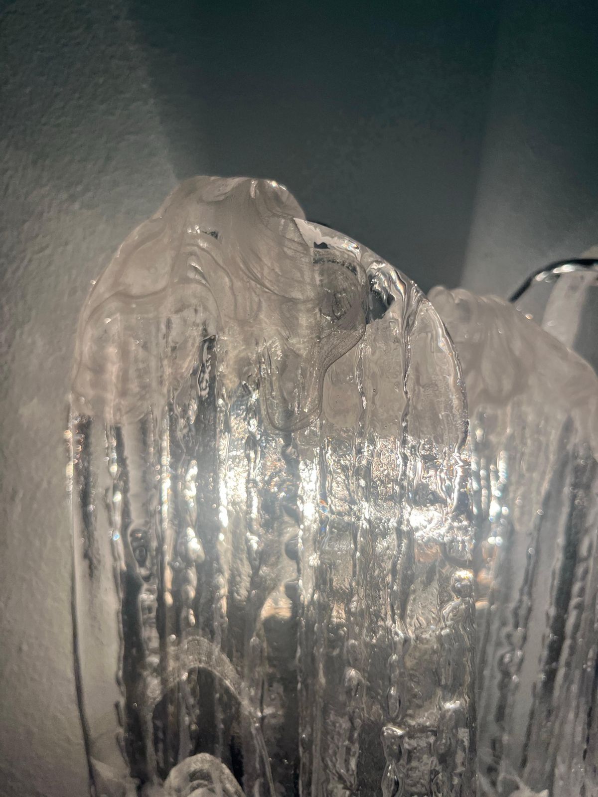 photo vintage Italian Mid Century White Clear Murano Glass Wall Sconce By Mazzega, 1970s