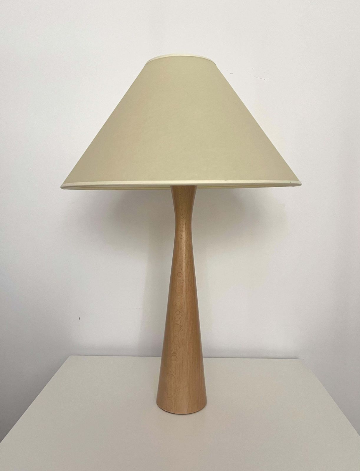 Postmodern Pair Of "Fina" Wood Table Lamps By Blauet, Barcelona, 1990s photo for sale