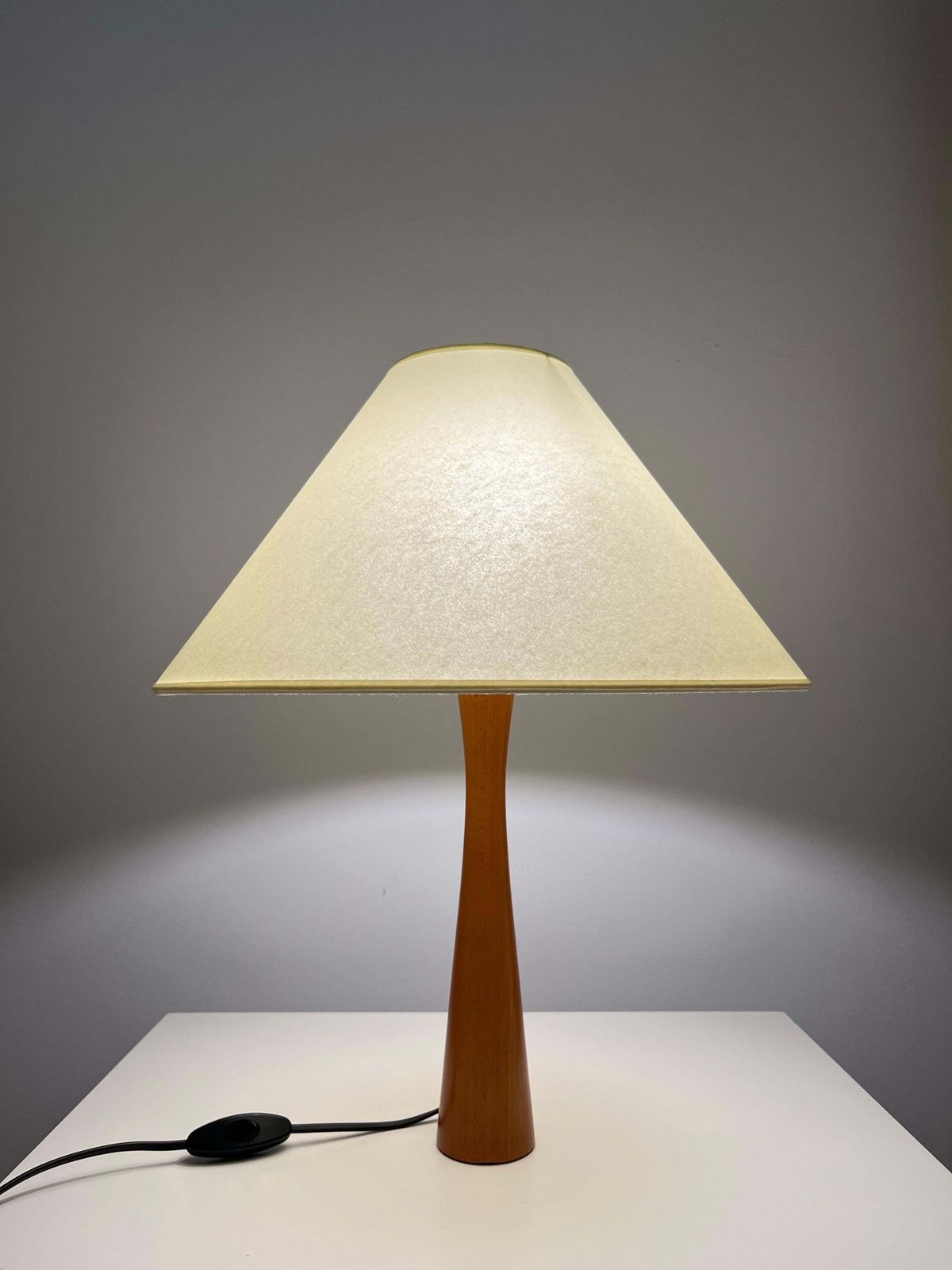Postmodern Spanish "Fina" Wood Table Lamp By Josep Llusca For Blauet, 1990s photo vintage