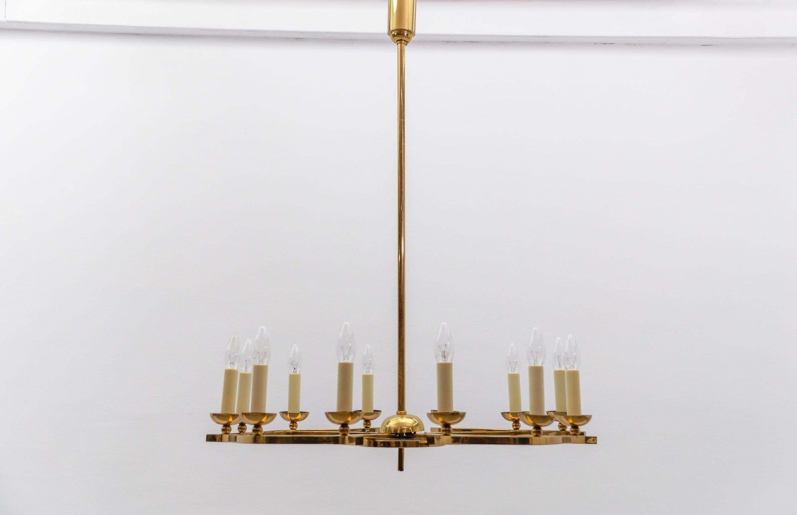 Amazing Huge Chandelier In Brass, Vereinigte Werkstätten München, 1950s Germany photo furniture