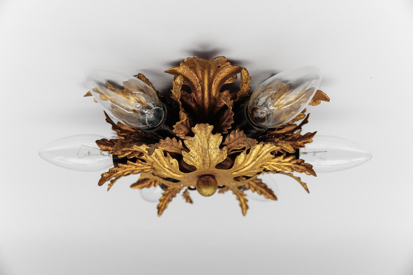 Florentine Ceiling Lamp By Banci Firenze In Gold, 1960s Italy photo 575.0