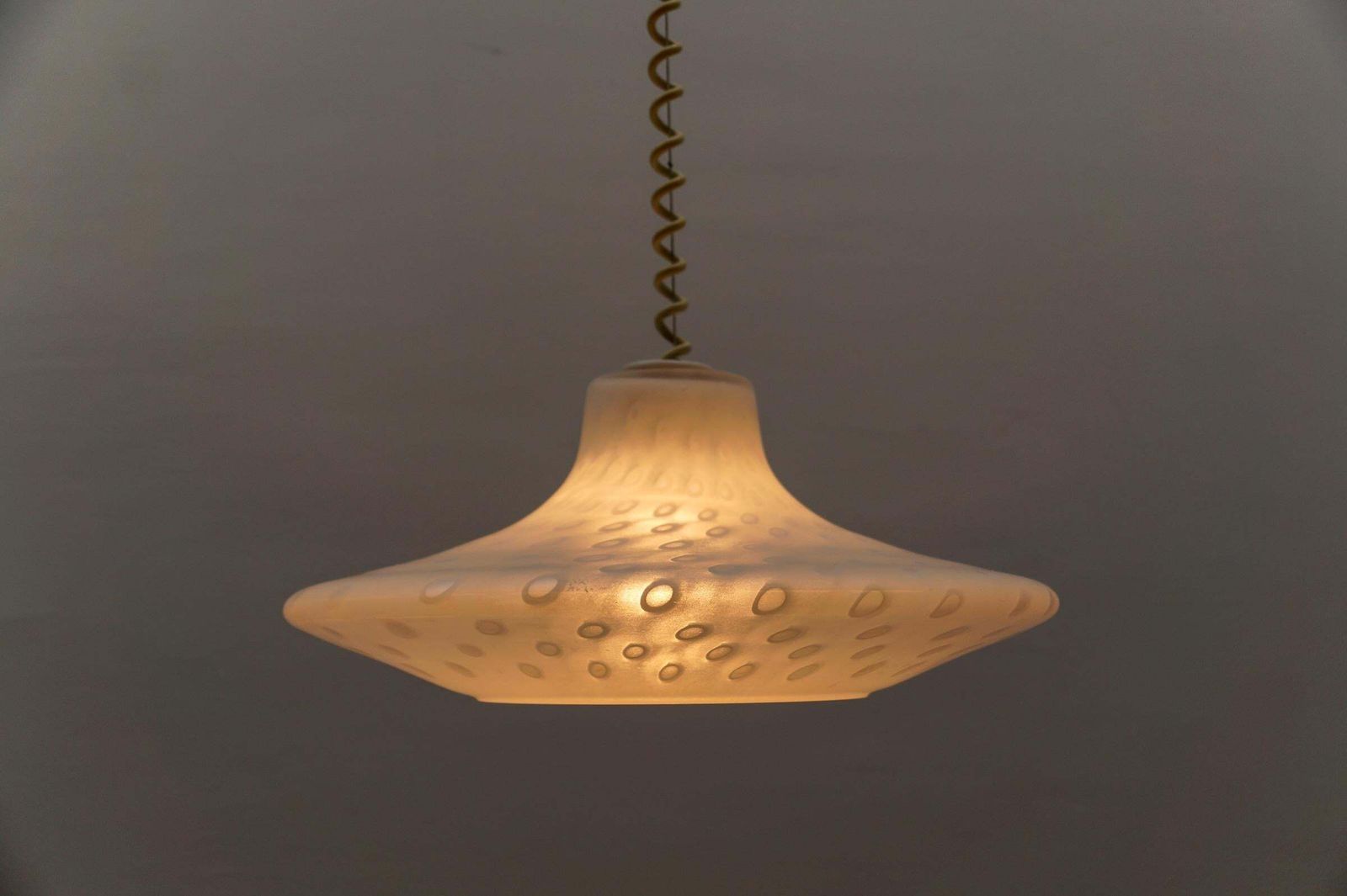 Vintage Glass Pendant Light By Aloys Ferdinand Gangkofner, Peill & Putzler 1960s photo vinterior