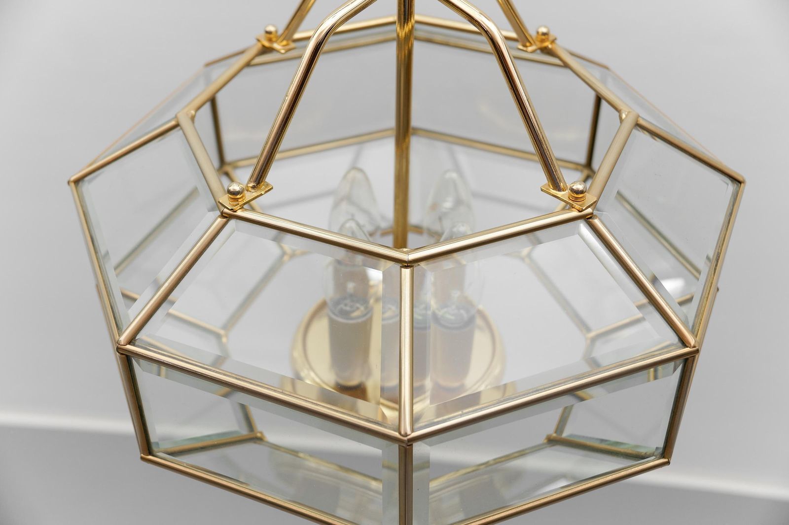 photo buy Lovely Elegant Cut Glass Pendant Lamp, Italy 1960s