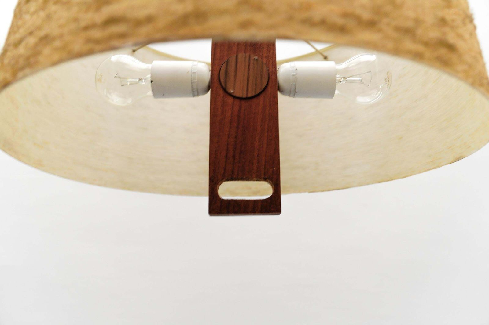 1430.0 Lovely Ceiling Lamp In Teak And Glass Fiber By Temde Swiss, 1960s photo