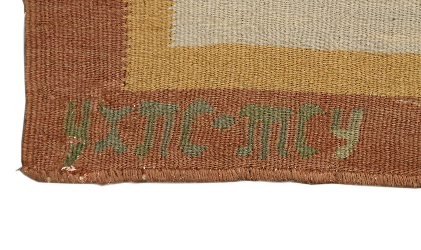 Bessarabian Kilim Navy Field Signed photo furniture